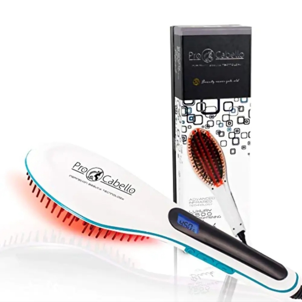 ProCabello Luxury 5500 Ionic Hair Straightener Brush - Pink